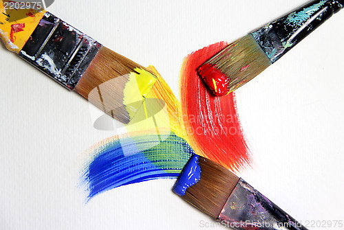 Image of Vivid strokes and paintbrushes 