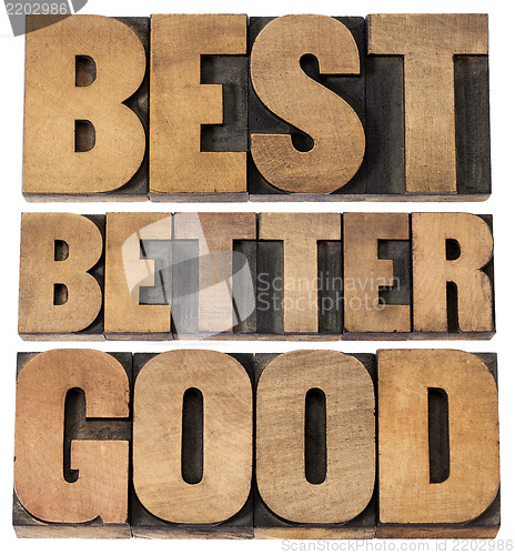 Image of good, better, best typography