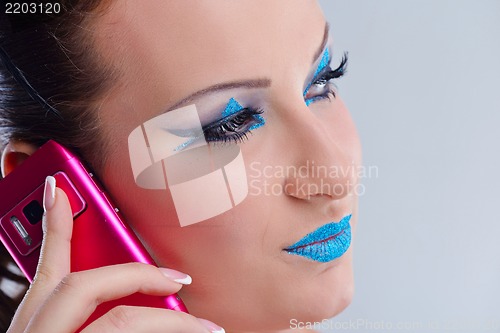 Image of Beautiful Woman with  Luxury Makeup