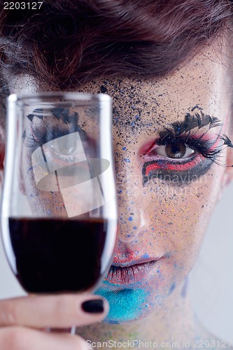 Image of Beautiful Woman with  Luxury Makeup