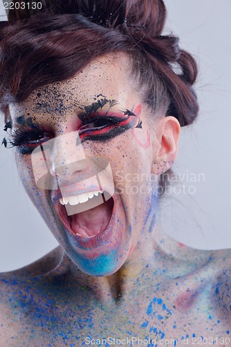 Image of Beautiful Woman with  Luxury Makeup