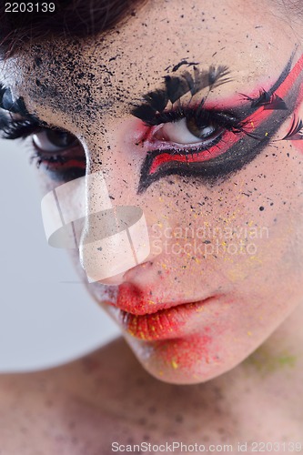 Image of Beautiful Woman with  Luxury Makeup