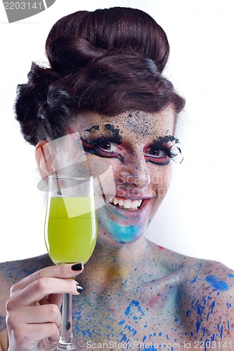 Image of Beautiful Woman with  Luxury Makeup