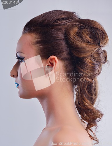 Image of Beautiful Woman with  Luxury Makeup