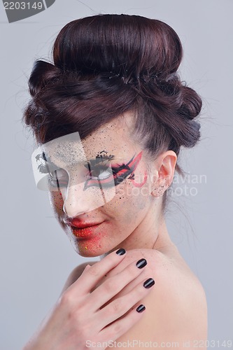 Image of Beautiful Woman with  Luxury Makeup