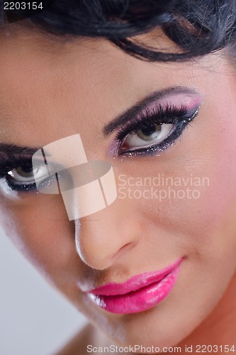 Image of Beautiful Woman with  Luxury Makeup