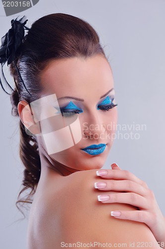Image of Beautiful Woman with  Luxury Makeup