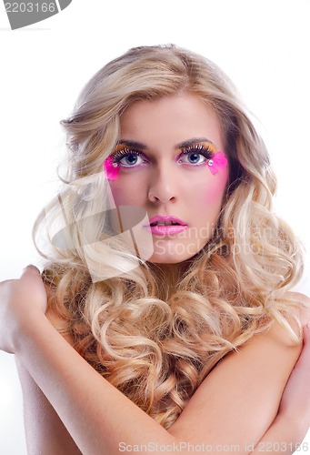 Image of Beautiful Woman with  Luxury Makeup