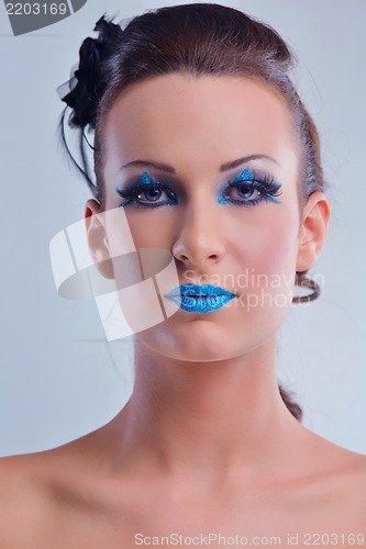 Image of Beautiful Woman with  Luxury Makeup