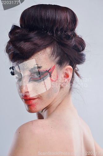 Image of Beautiful Woman with  Luxury Makeup