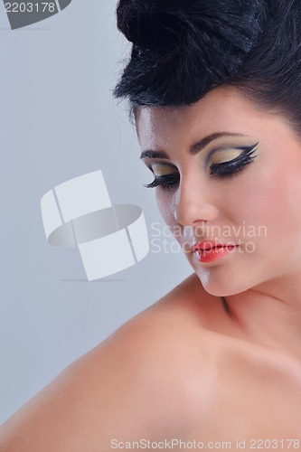 Image of Beautiful Woman with  Luxury Makeup