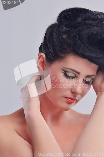 Image of Beautiful Woman with  Luxury Makeup