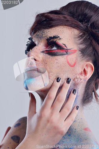 Image of Beautiful Woman with  Luxury Makeup