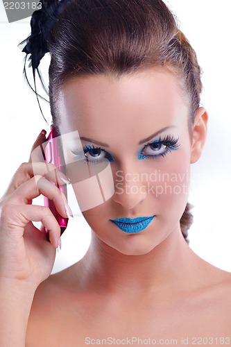 Image of Beautiful Woman with  Luxury Makeup