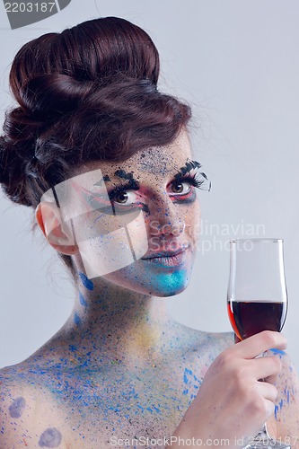 Image of Beautiful Woman with  Luxury Makeup
