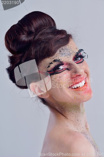 Image of Beautiful Woman with  Luxury Makeup