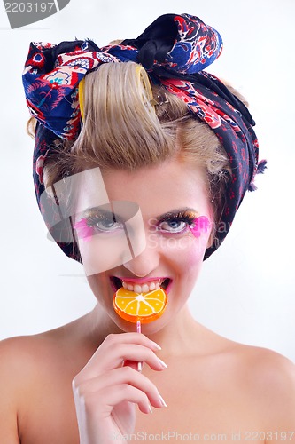 Image of Beautiful Woman with  Luxury Makeup