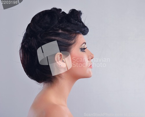 Image of Beautiful Woman with  Luxury Makeup