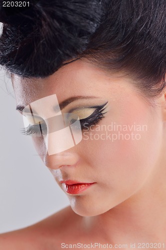 Image of Beautiful Woman with  Luxury Makeup