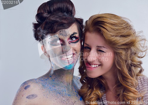 Image of Beautiful Woman with  Luxury Makeup