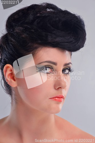 Image of Beautiful Woman with  Luxury Makeup