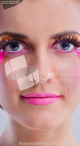 Image of Beautiful Woman with  Luxury Makeup