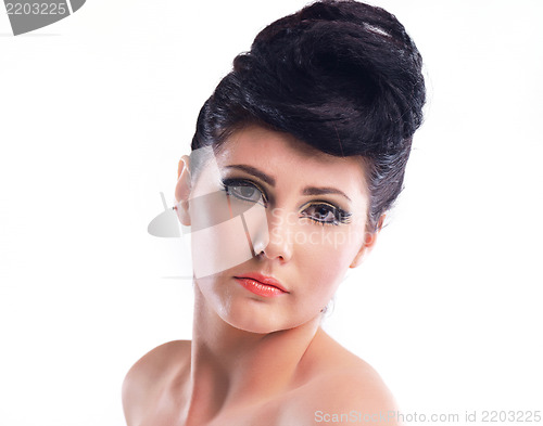 Image of Beautiful Woman with  Luxury Makeup