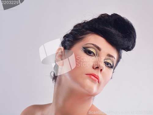 Image of Beautiful Woman with  Luxury Makeup