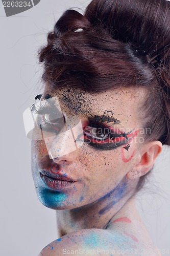 Image of Beautiful Woman with  Luxury Makeup