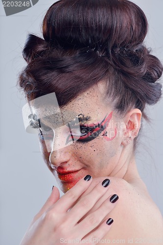 Image of Beautiful Woman with  Luxury Makeup