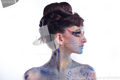Image of Beautiful Woman with  Luxury Makeup