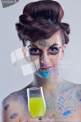 Image of Beautiful Woman with  Luxury Makeup