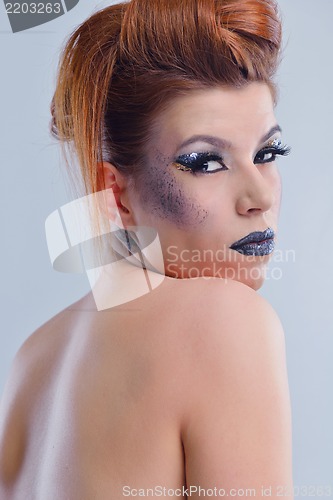 Image of Beautiful Woman with  Luxury Makeup