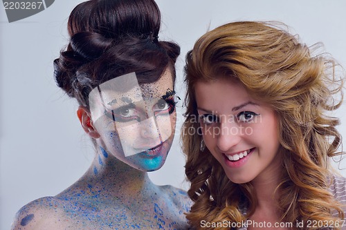 Image of Beautiful Woman with  Luxury Makeup