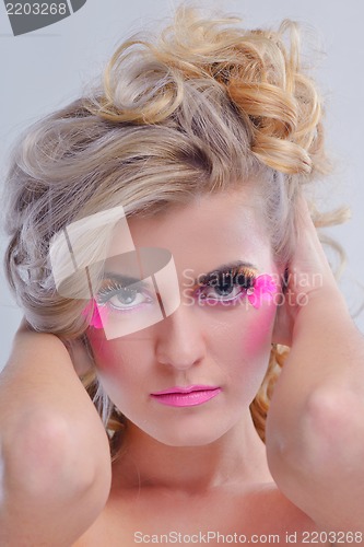 Image of Beautiful Woman with  Luxury Makeup