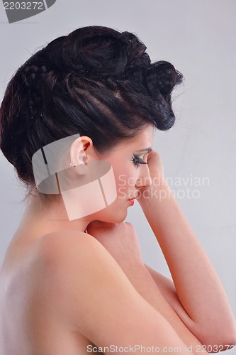Image of Beautiful Woman with  Luxury Makeup