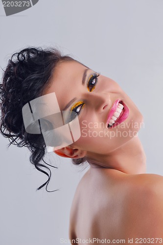 Image of Beautiful Woman with  Luxury Makeup