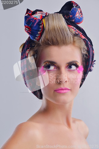 Image of Beautiful Woman with  Luxury Makeup
