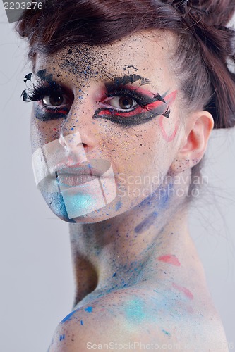 Image of Beautiful Woman with  Luxury Makeup