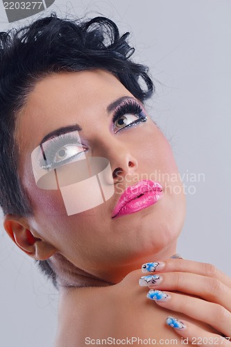 Image of Beautiful Woman with  Luxury Makeup