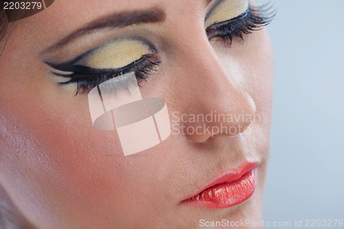 Image of Beautiful Woman with  Luxury Makeup