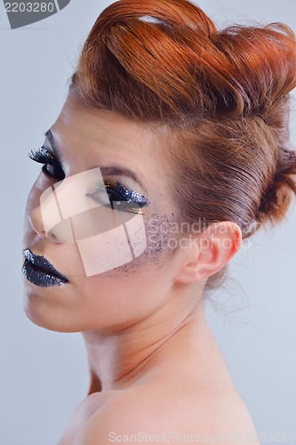 Image of Beautiful Woman with  Luxury Makeup