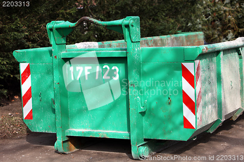 Image of Green colored heavy dumper