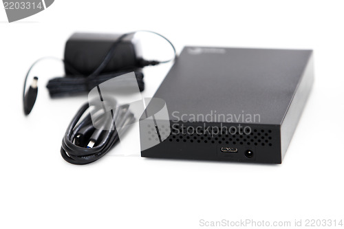 Image of External Hard Disk and USB cable