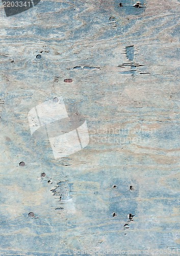 Image of blue old painted wooden fence, naturally weathered