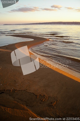 Image of River beach in the autumn. Nature composition.