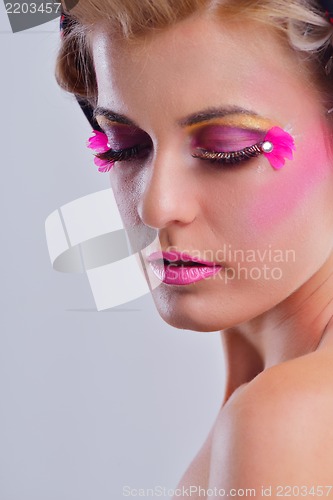 Image of Beautiful Woman with  Luxury Makeup