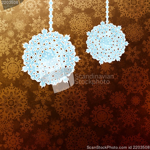 Image of Christmas background with snowflakes. EPS 8