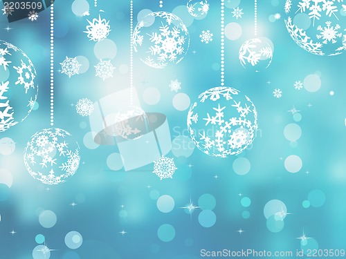Image of Blue background with snowflakes. EPS 8