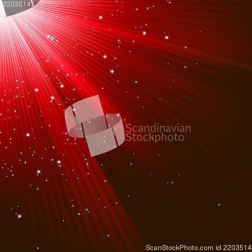 Image of Christmas texture with stars and rays. EPS 8
